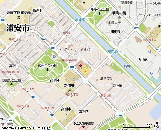 高洲公民館への地図