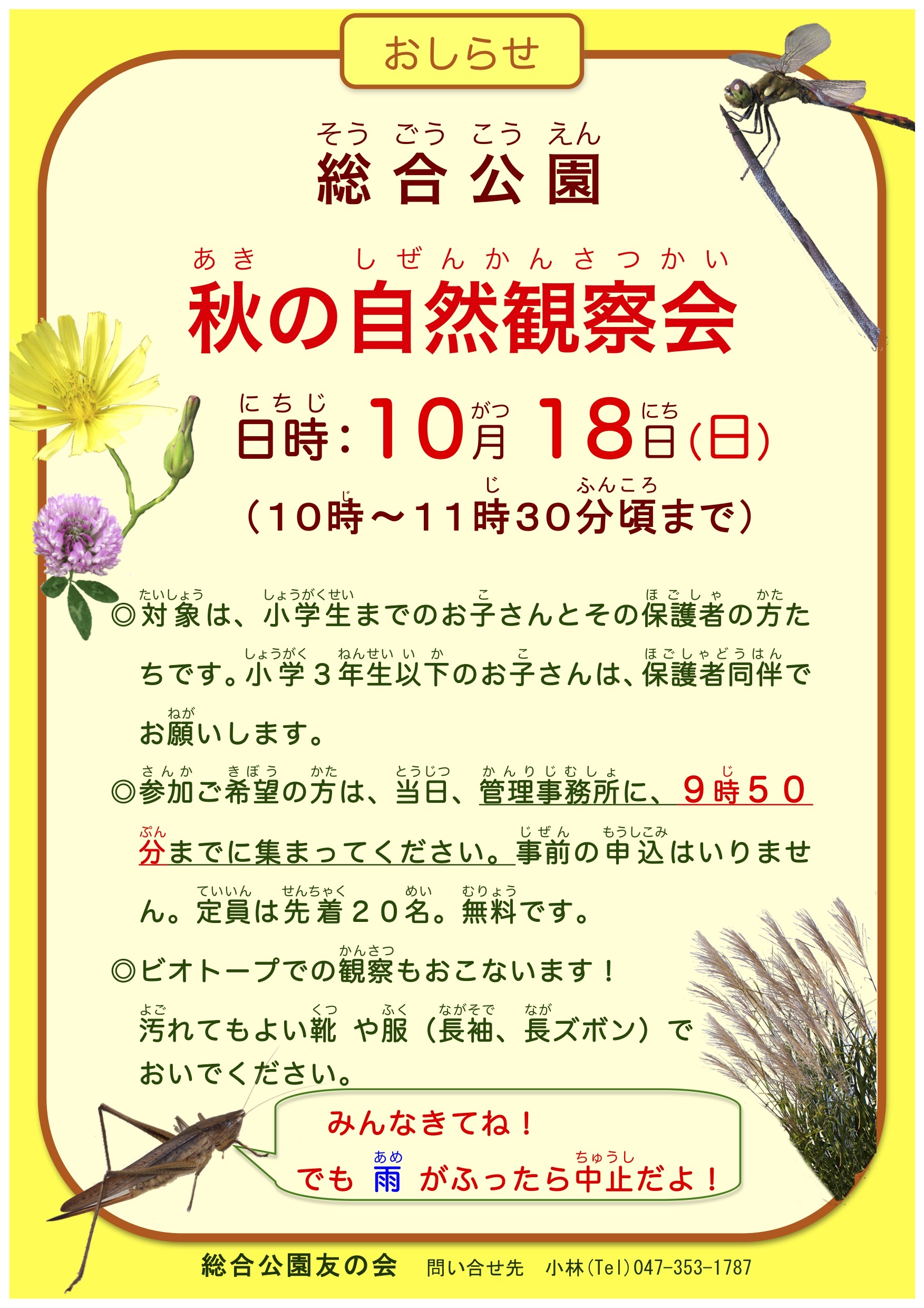 2026秋の自然観察会